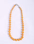 Blue Pottery Full Bead Necklace (Yellow)